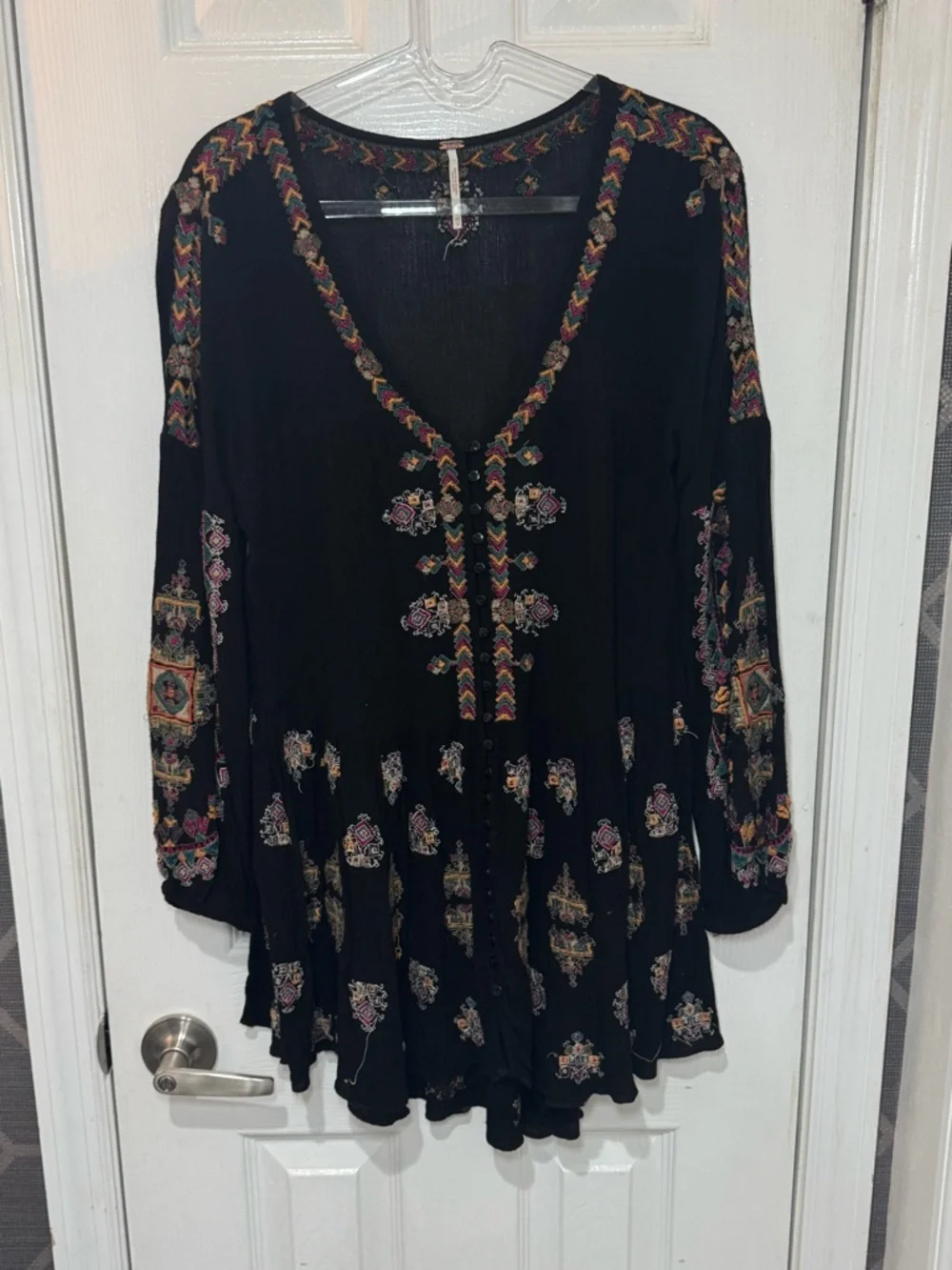 ▪️🌷 Free People Arianna Tunic embroidered blouse boho flowy top mini dress 🌷▪️ - Picture 2 of 7